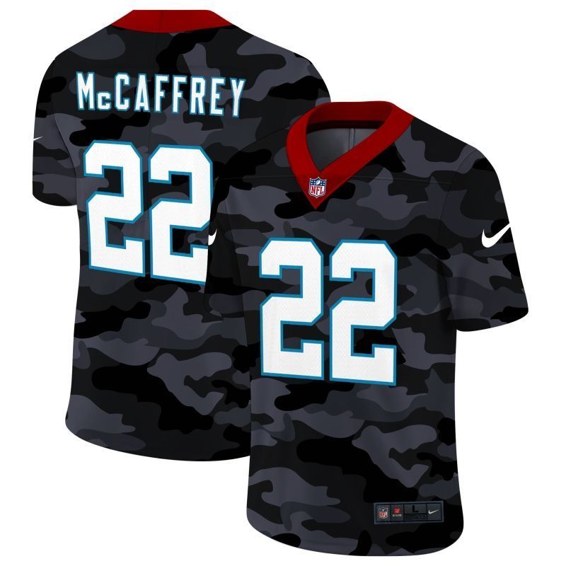 Carolina Panthers Christian Mccaffrey #22 NFL 2020 Camo Black Jersey