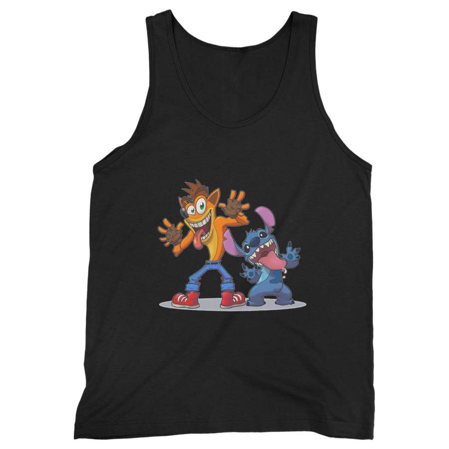 Crash Bandicoot And Stitch Man’s Tank Top