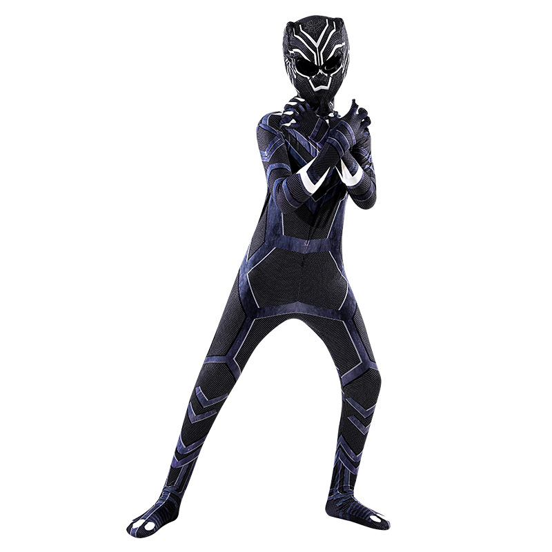 Superhero Black Panther Cosplay Costume for Adult Kids Bodysuit Super Hero Zentai Suit Carnival Party Costumes Jumpsuit Set alx