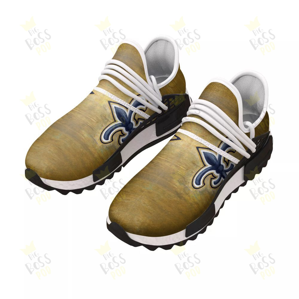 New Orleans Saints Golden Grunge Vintage Team Logo Art Gift For Saints Fans Sport Running Sneakers Shoes