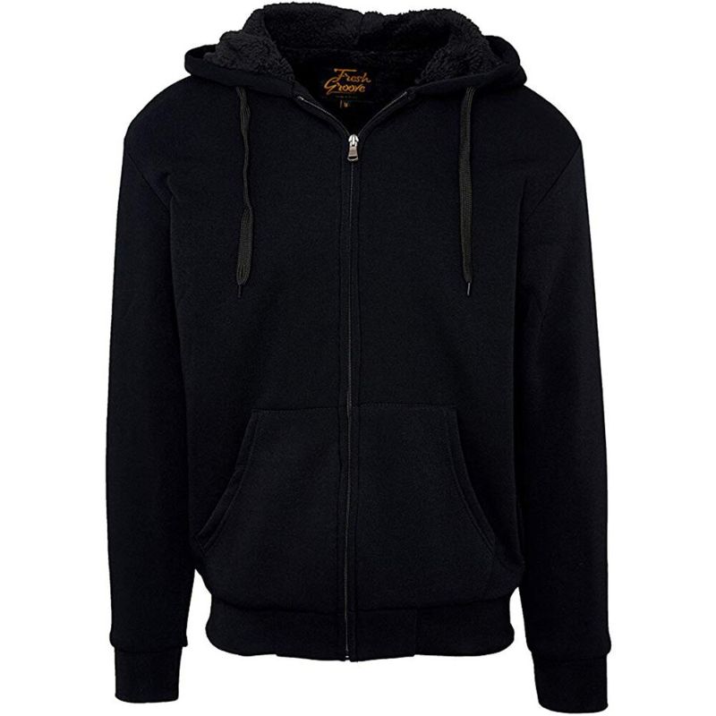 Men's Soft Sherpa-Lined Fleece Hoodie Sweatshirt