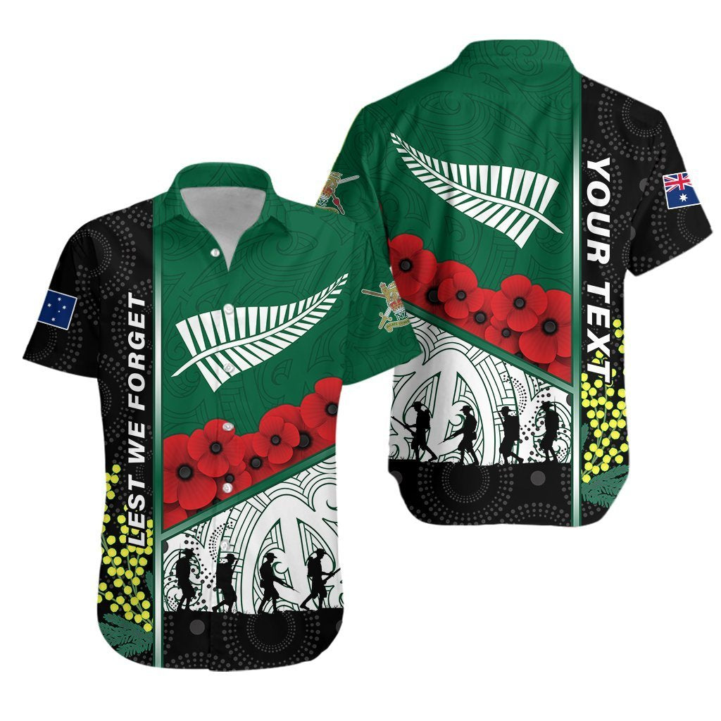 (Custom Personalised) Anzac Day – Lest We Forget Hawaiian Shirt Australia Indigenous And New Zealand Maori