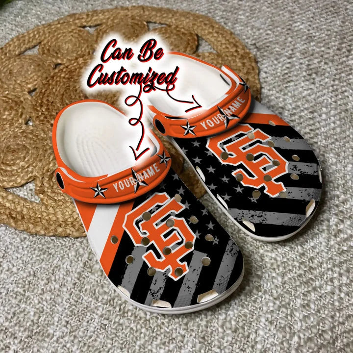 Baseball Crocss – Personalized Sf Giants American Flag Clog Shoes