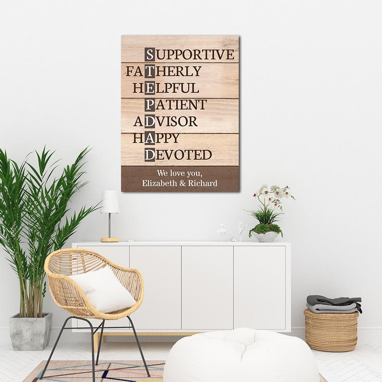 Stepdad Acrostic Poem Canvas – Gift For Stepdad