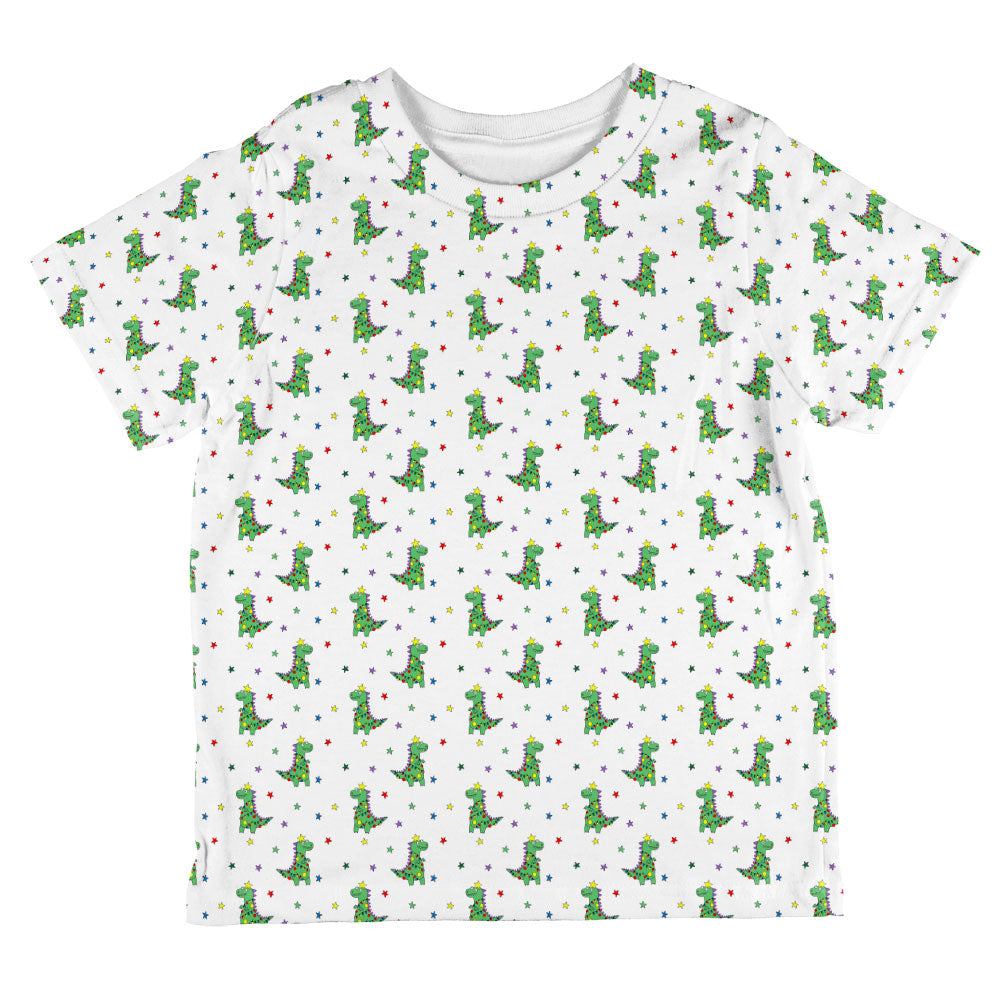 Christmas Tree Rex T-Rex Dinosaur Pattern All Over Toddler T Shirt