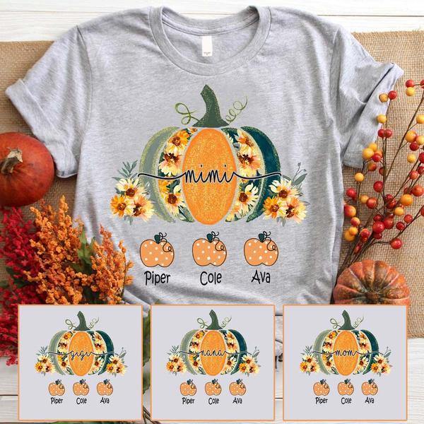 Mimi Pumpkin Patch Shirt, Custom Grandchild Shirt, Mimi Gift, Autumn Shirt, Fall Shirt