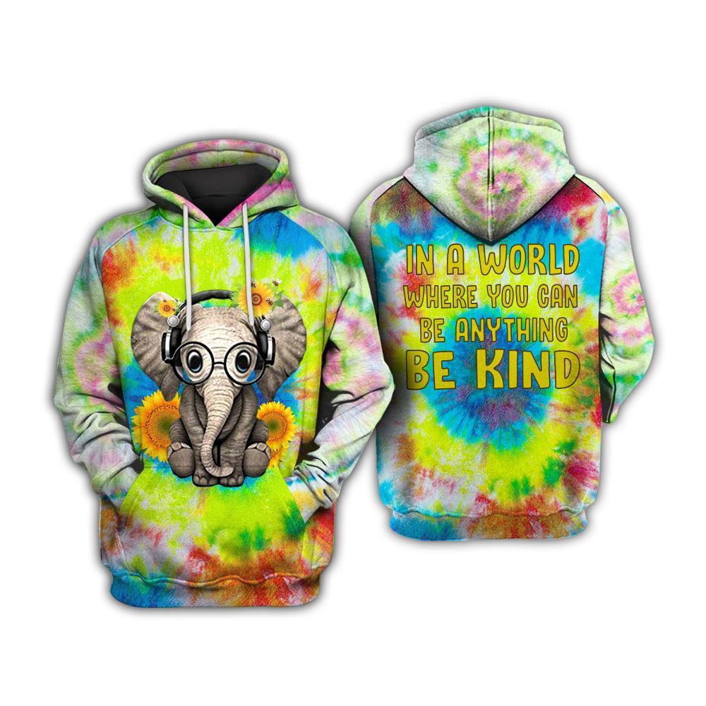 Tie Dye Wonderful World Elephant 3D All Over Printed