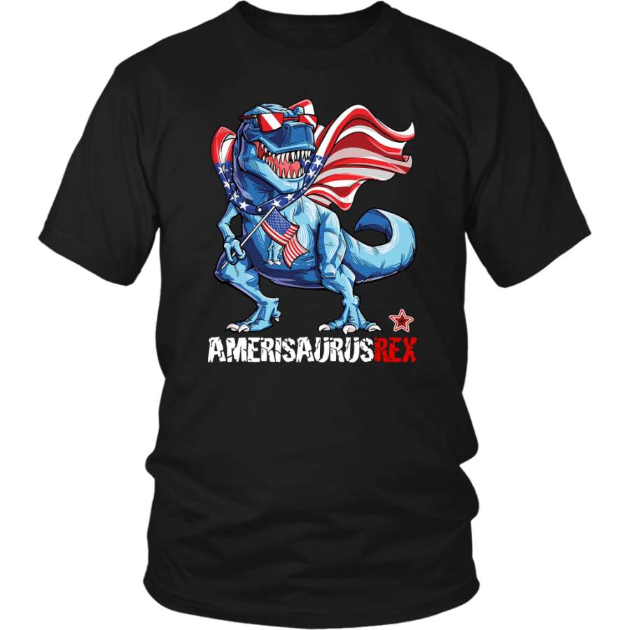 Dinosaur Amerisaurus T Rex American flag 4th of july shirt