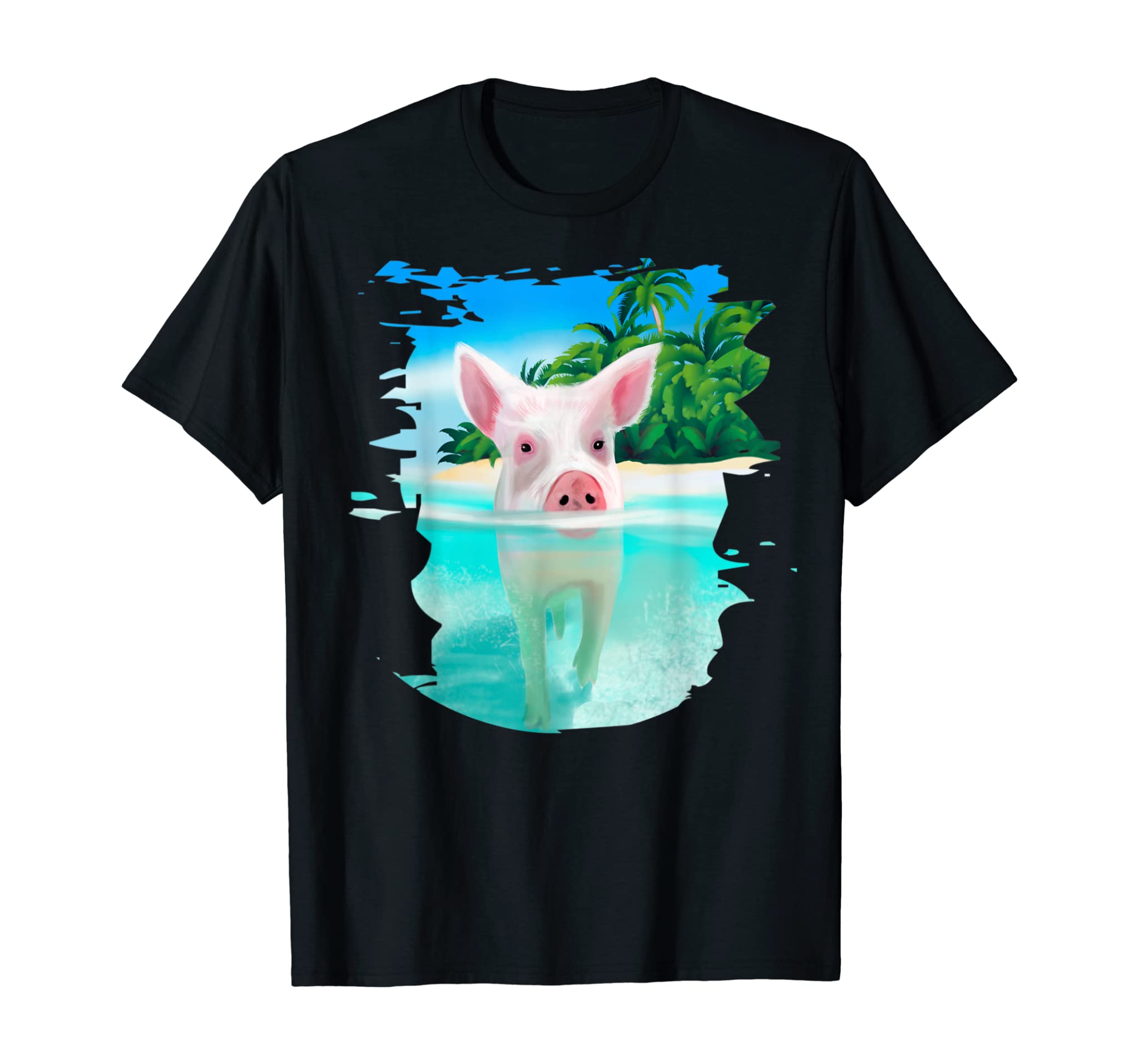 Bahamas Swimming Pigs T-Shirt Pig Swim Beach Holidays Shirt