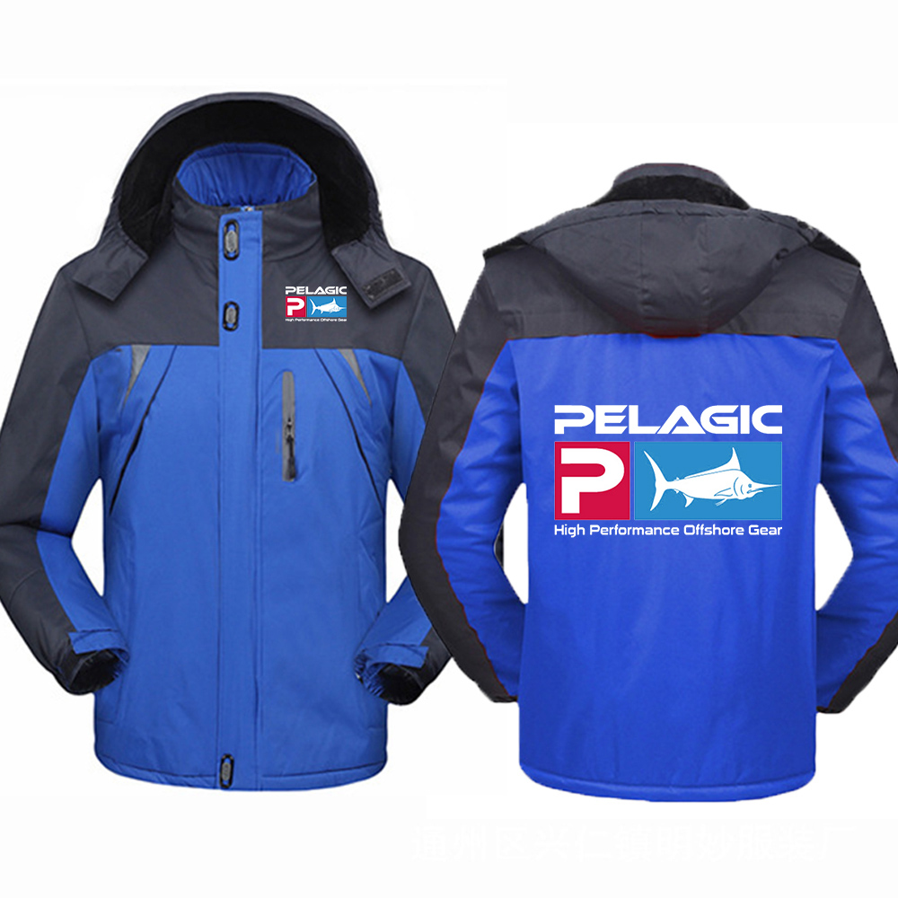 2022 New Winter Pelagic Logo Fishing Men’s Jackets Windbreak Warmer Padded Hooded Fashionable Printing Outerwear Casual Coats alx