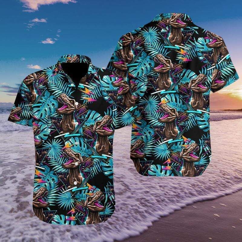 Buy Funny Dinosaur Aloha Hawaii Shirts Ha84850