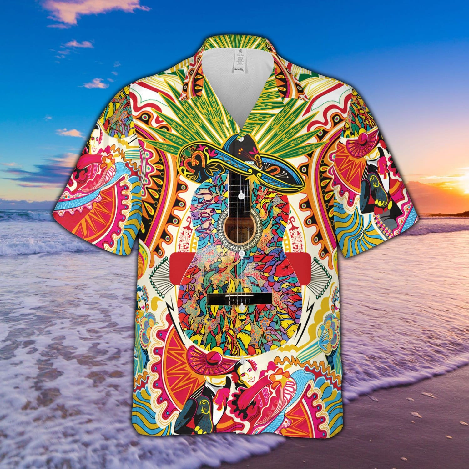 Hispanic Hippie Guitar Hawaii Shirt Ha91227