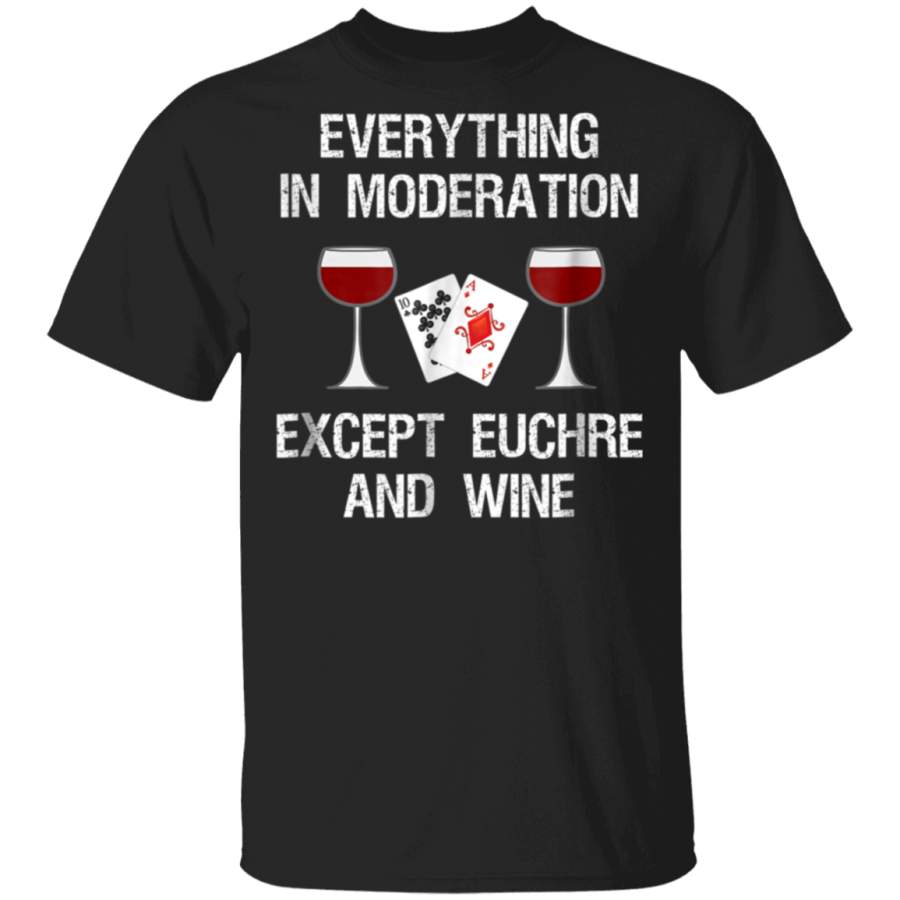 Euchre TShirt  Funny Euchre Card Game And Wine