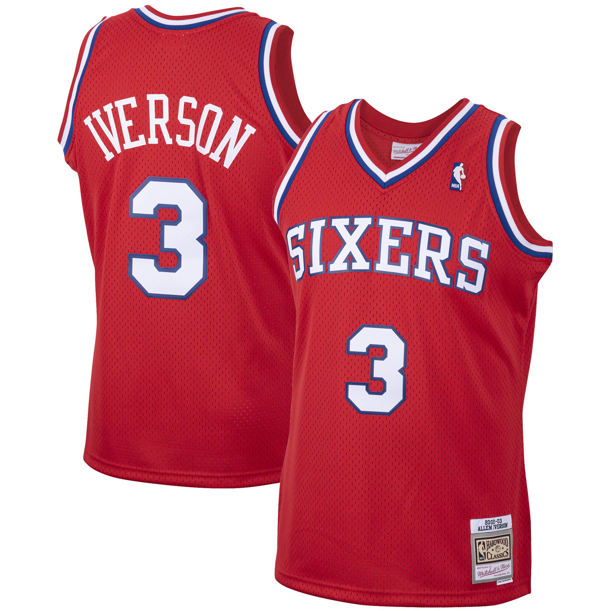 Allen Iverson Philadelphia 76ers Mitchell & Ness 2001/02 Hardwood Classics Swingman Jersey – Red