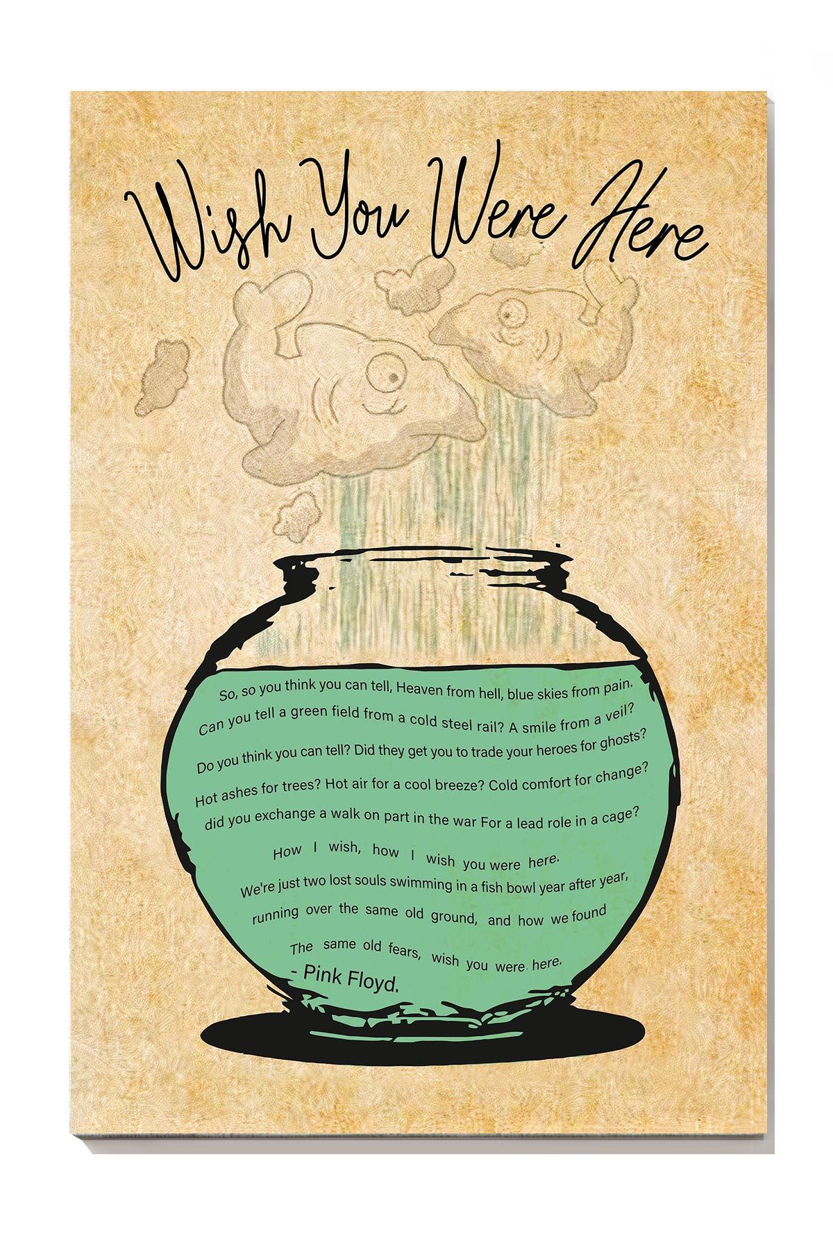 Wish You Were Here Pink Floyd Lyrics Song Wall Art For Home Decor Music Fan Canvas