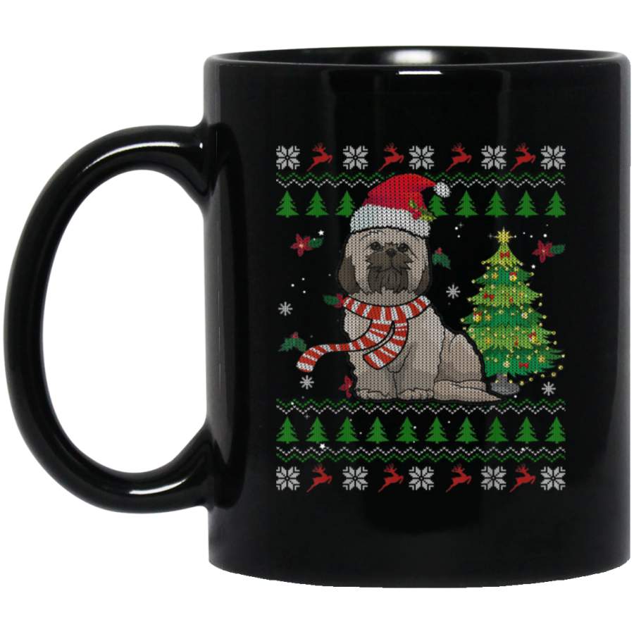 Shih Tzu Ugly Christmas Pine Dog Gift 11 oz 15 oz Mug Black