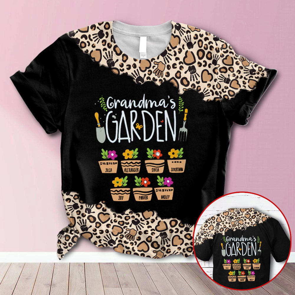 Personalized Grandma’S Garden Leopard All Over Print Shirts, 3D Hoodie, Sweatshirt, Shirt And Polo For Grandma Hn98 Trhn