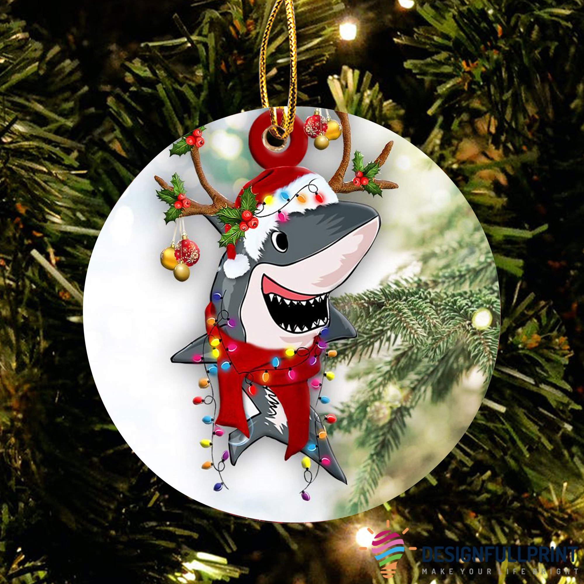 Shark Christmas Ornament Lh