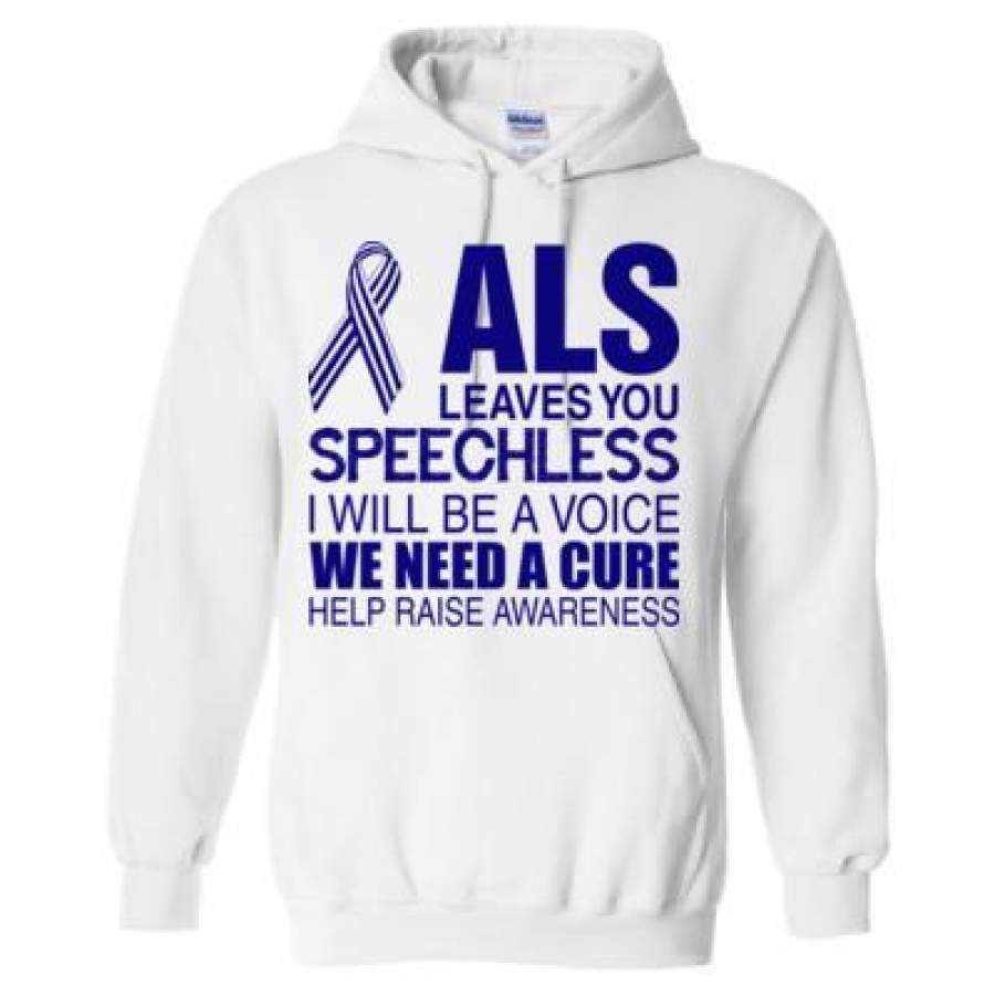 AGR ALS Leaves You Speechless I Will Be A Voice We Need A Cure Help Raise Awareness – Heavy Blend™ Hooded Sweatshirt