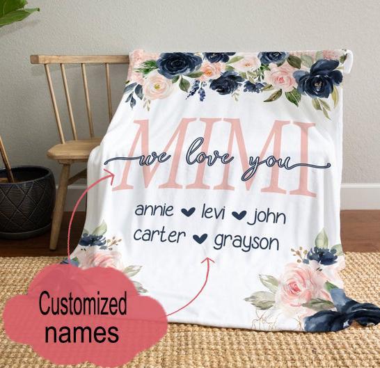 [Customized] We Love You, Gift For Mother, Gift For Grandmother Blanket – Qct