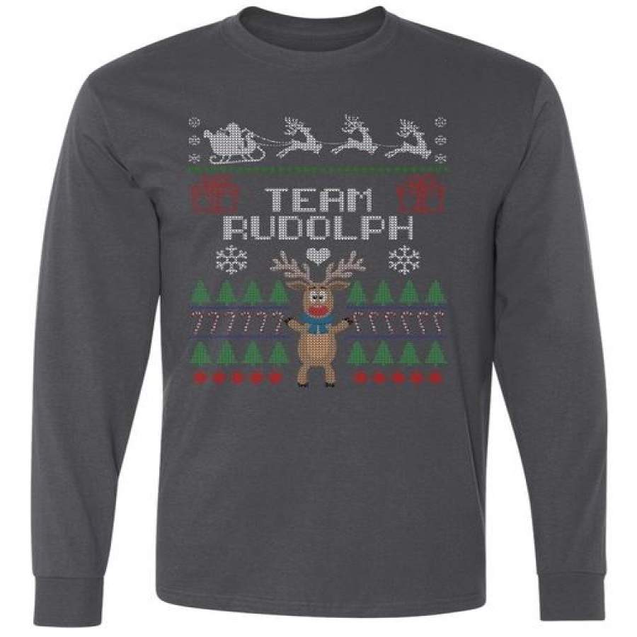 Team Rudolph Ugly Christmas Long Sleeve Shirt