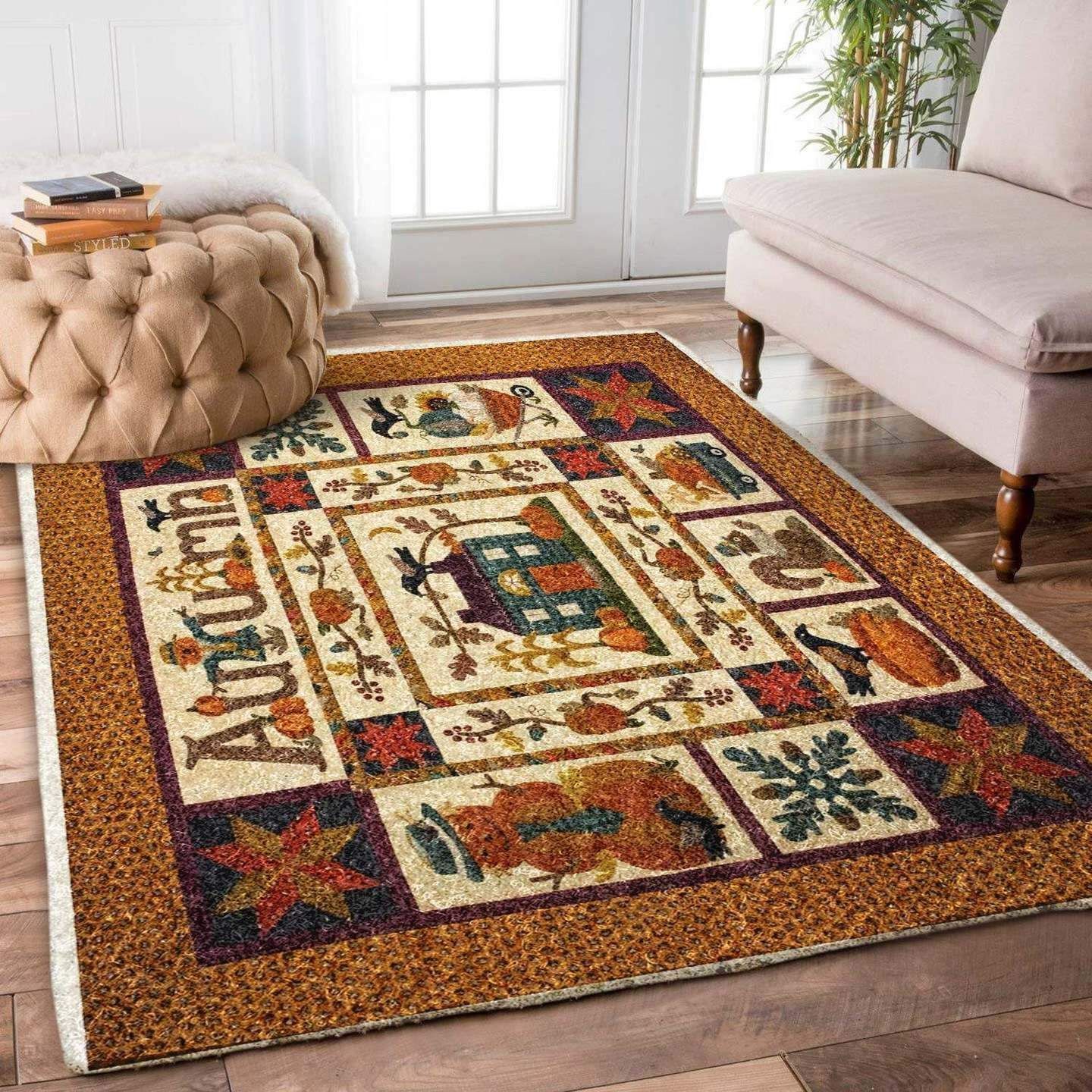 Autumn Pumpkin Crow Squirrel Limited Edition  Sku 263596 Rug