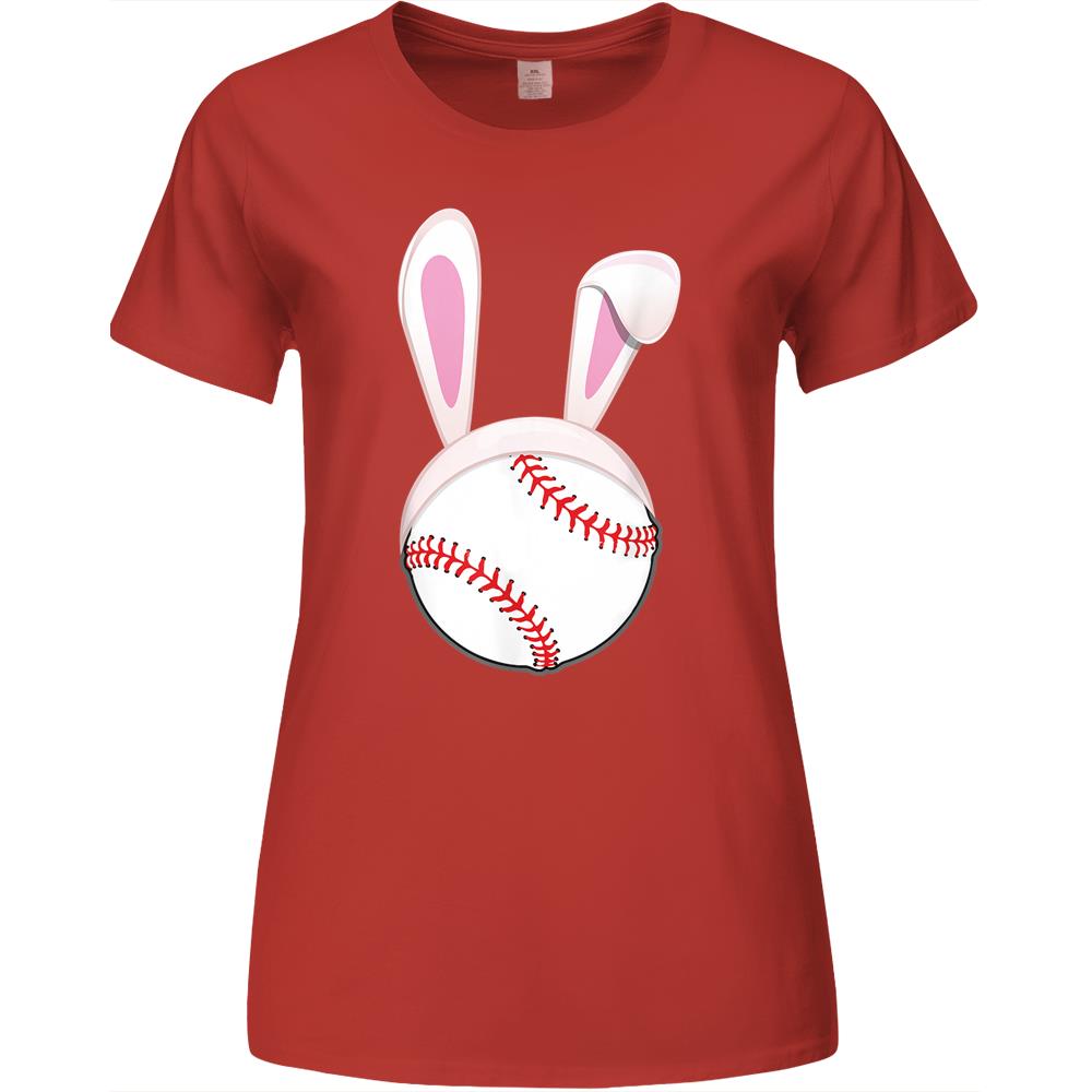 Baseball Easter Bunny Ears Rabbit Spring Holiday Player Premium Womens Tshirts