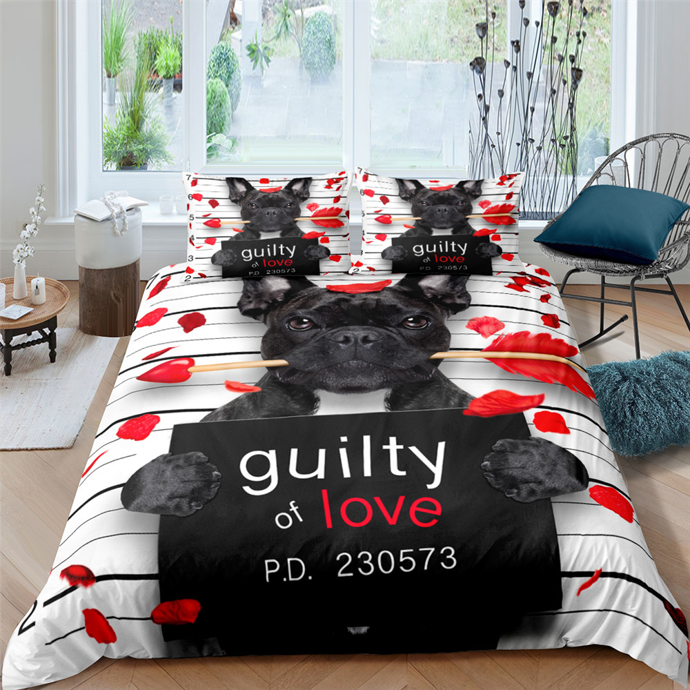 Bedding Set Cute Puppy Duvet Cover Cartoon Bed Cover Pet Dog Setsbedspreads