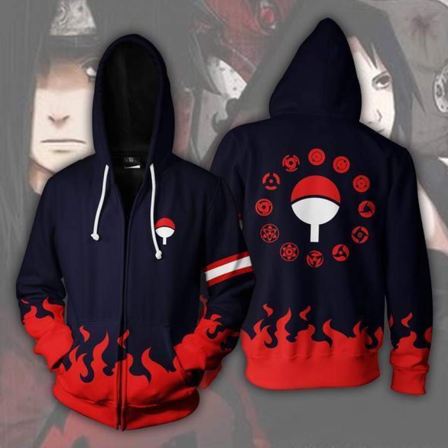 Naruto Hoodies Uchiha Clan Zip Up Hoodie with Pockets – Fashionspicex Shop