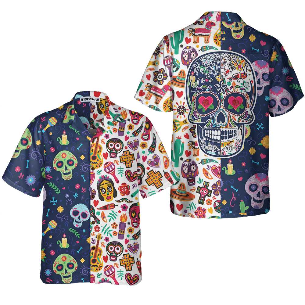 Dia De Los Muertos Mexican Skulls Flower Hawaii Best Day Of The Dead Gift Ha110049