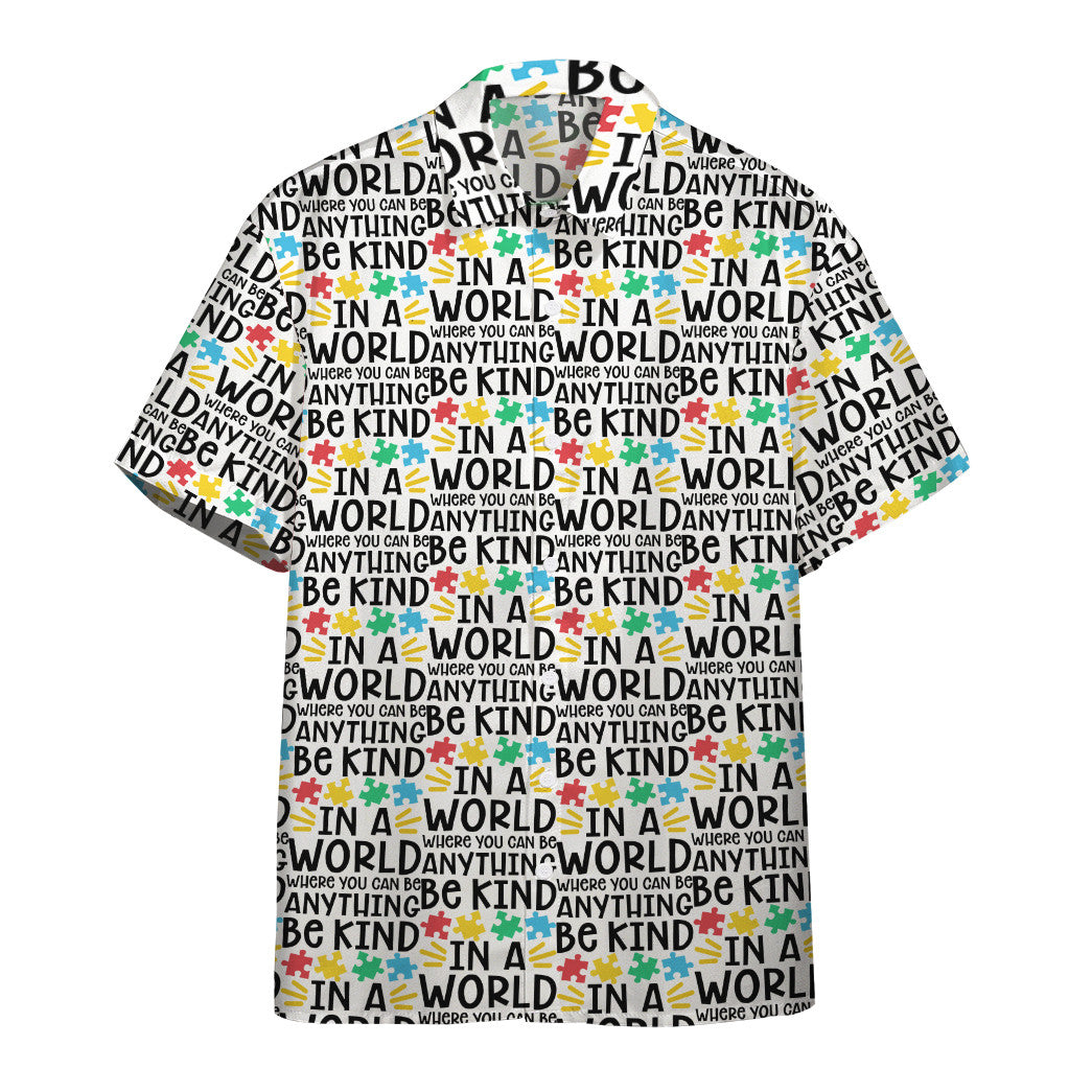 Gearhumans Be Kind Autism Multicolor Puzzle Custom Hawaii Shirt Ha64616