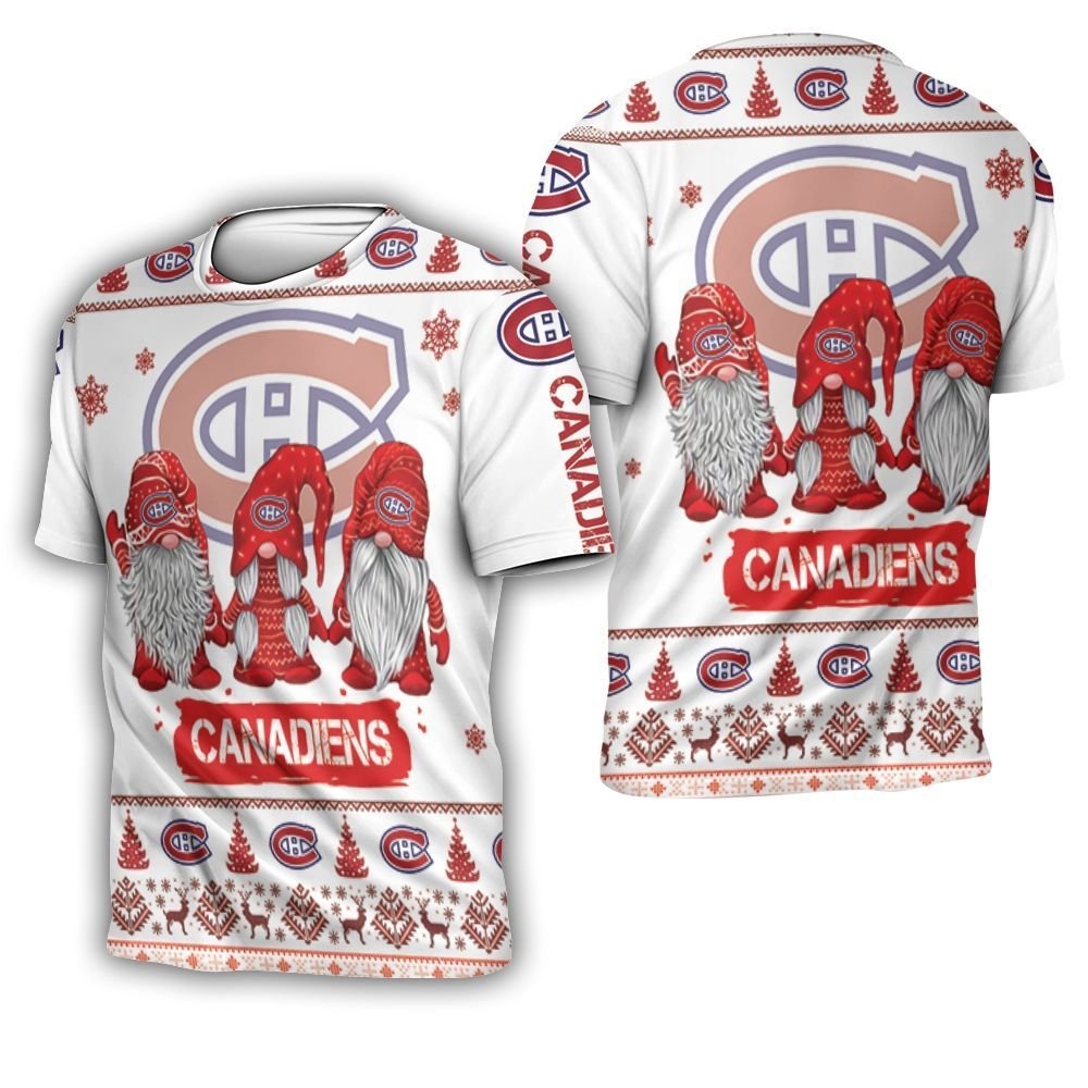 Christmas Gnomes Montreal Canadiens Ugly Sweatshirt Christmas 3D 3D T-Shirt