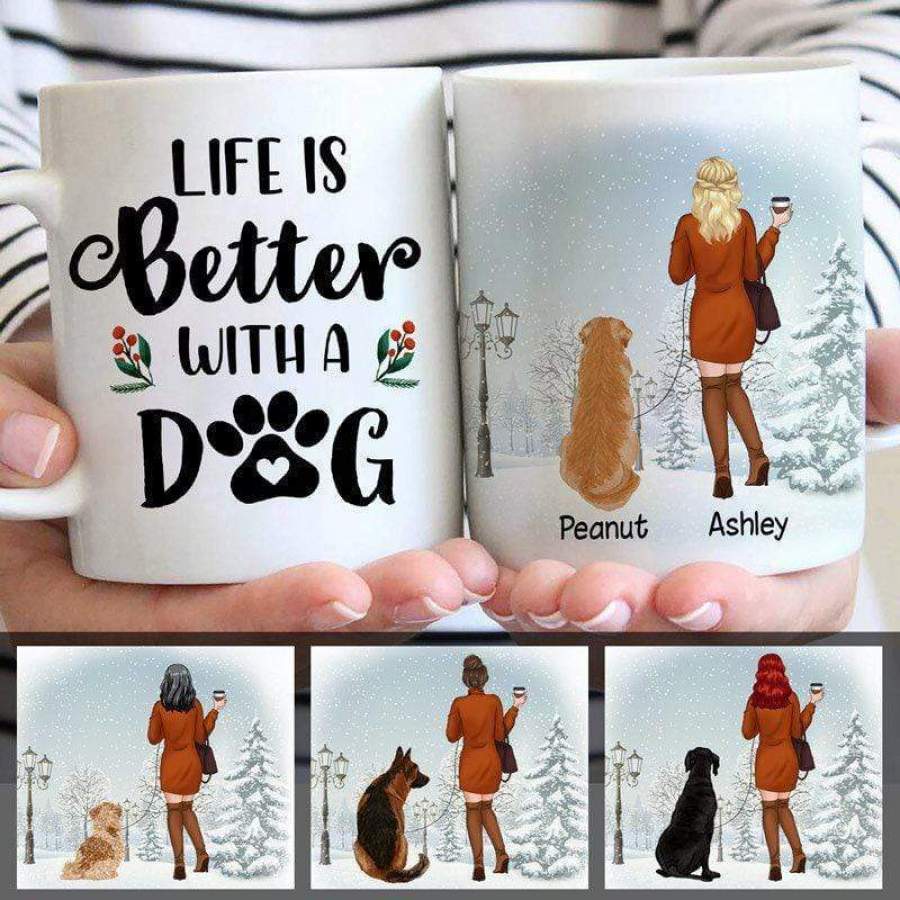 Life Is Better With Dogs Personalized Coffee Mug