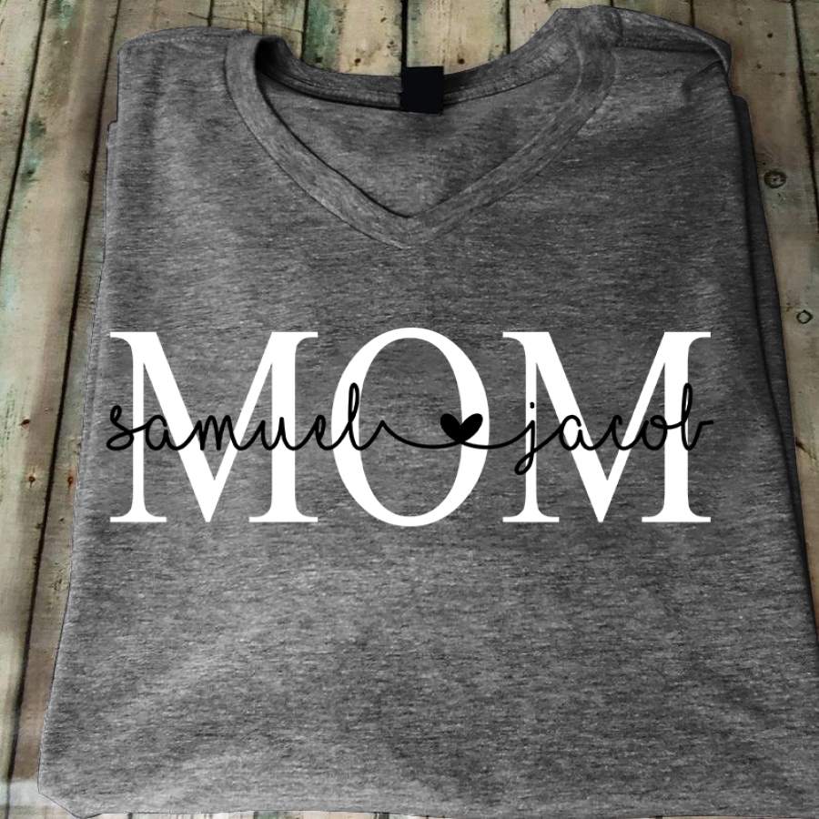 Personalized Mom V-Neck, Custom Mom V-Neck