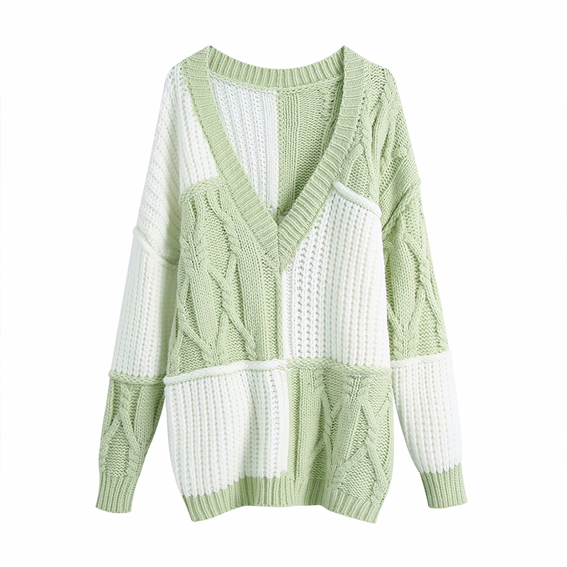 2021 New Autumn Winter Women Hollow Sweater Striped Pullovers Sweater Warm Long Sleeve Loose Vintage Sweater Tops O-neck Sweater alx