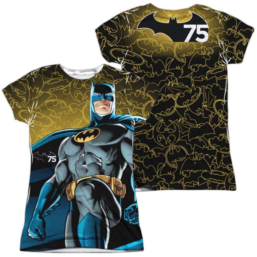 Batman 75 Glow Juniors All Over Print T-Shirt