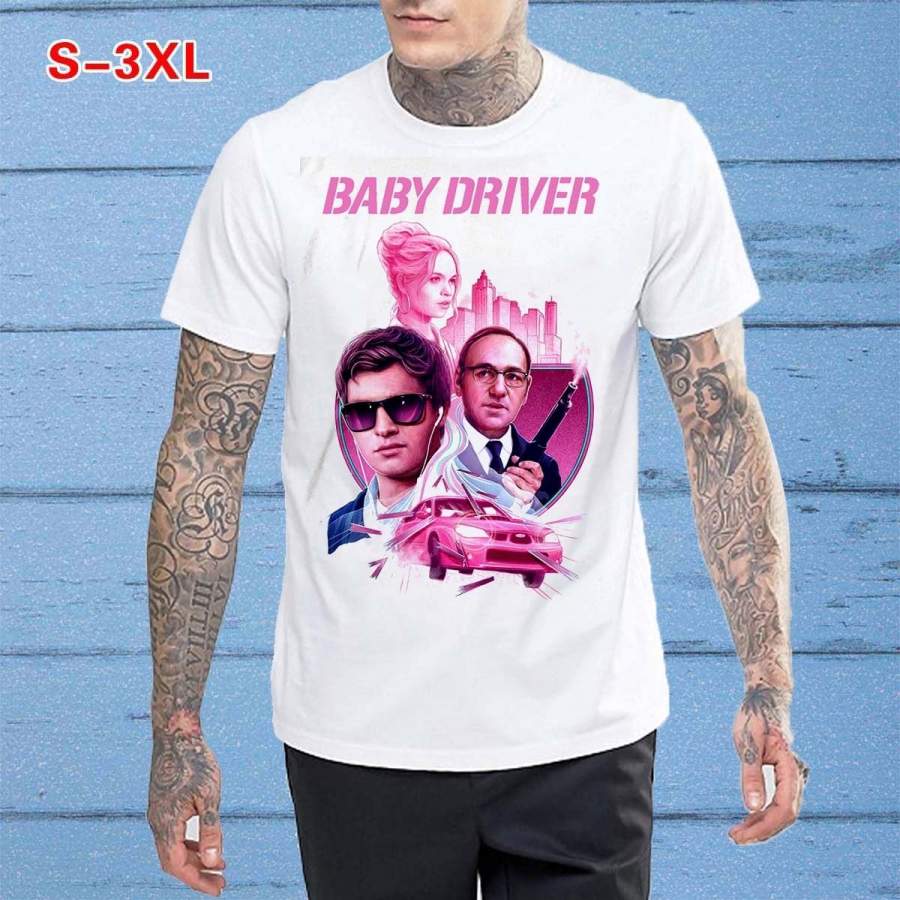 BABY DRIVER Movie Poster Ver. 1 Lily James Ansel, Elgort Men’s T-Shirt