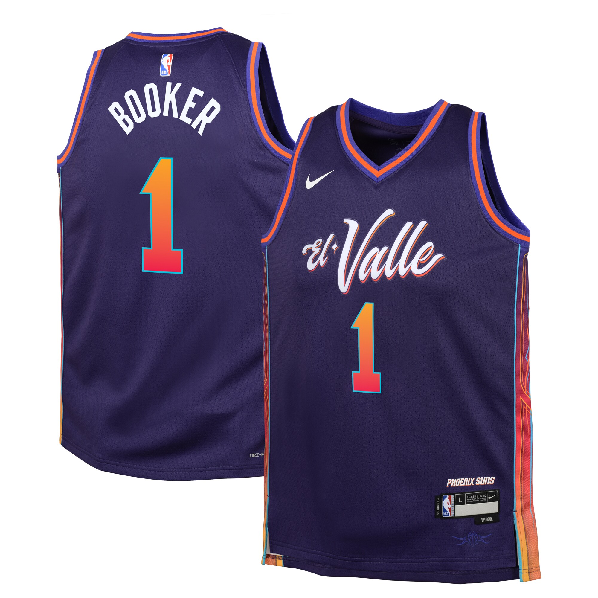 Phoenix Suns City Edition Swingman Jersey 23 – Purple – Devin Booker – Youth