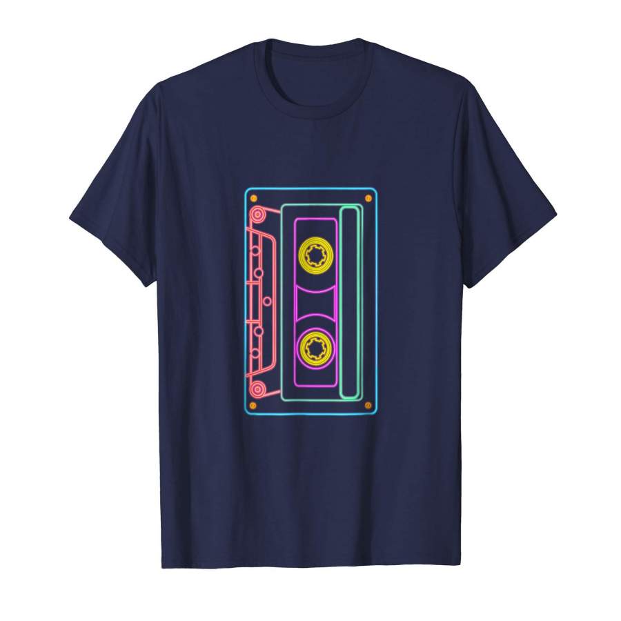 80s Retro Neon Sign Vintage Cassette T-Shirt