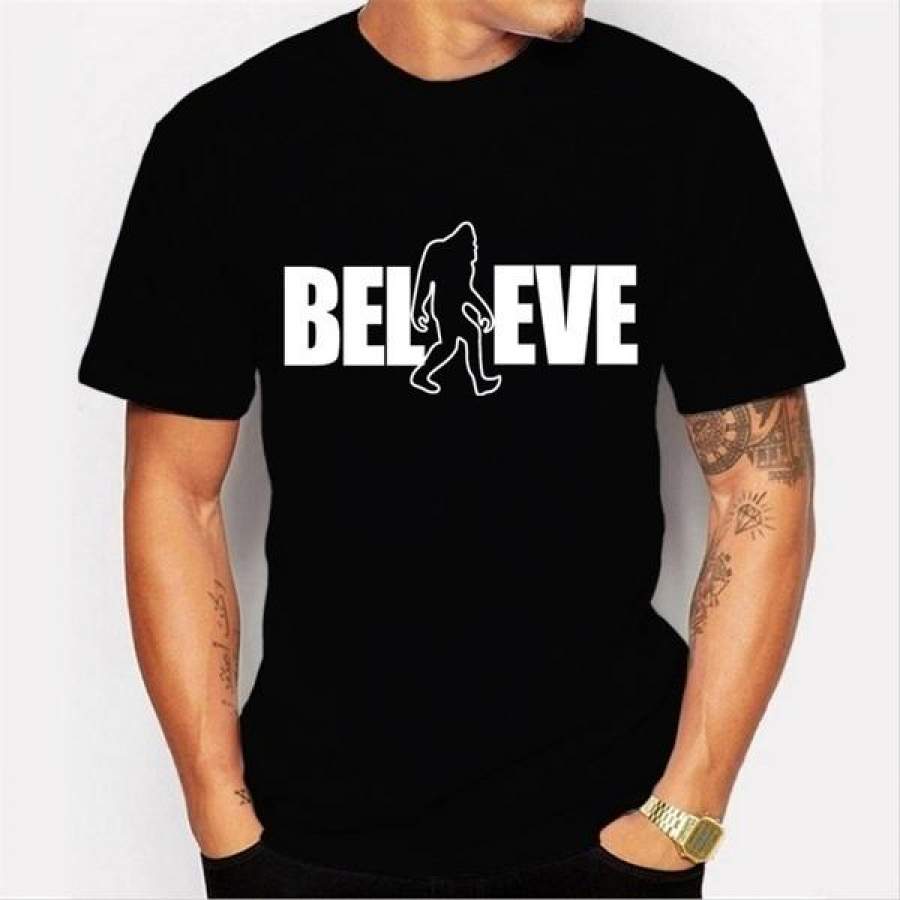 New Men’S High-Quality T-Shirt Cool Shirt Fashion Believe Design Casual Men’S Hollow Ape-Man Print T-Shirt