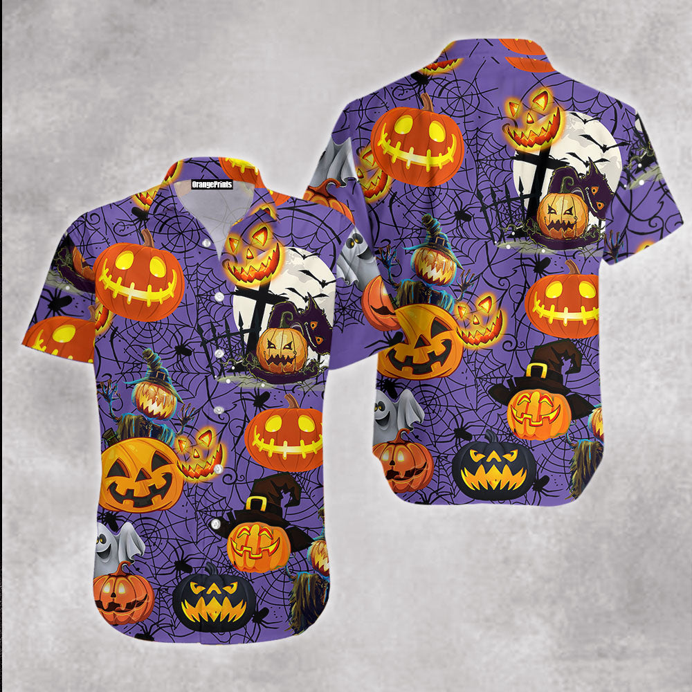 Amazing Halloween Pumpkin Spider Hawaii Shirt For Men Women Ha45740