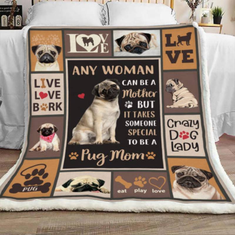 Pug Dog Sherpa Blanket JR0902 90O47