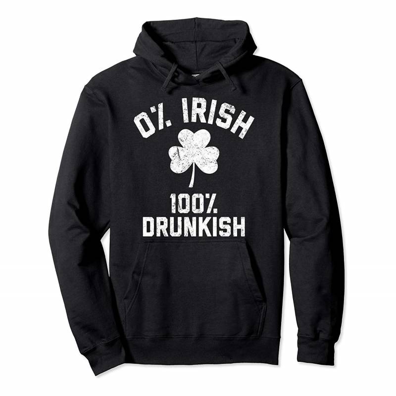 0% Irish 100% Drunkish Funny St Patricks Day Pullover Hoodie