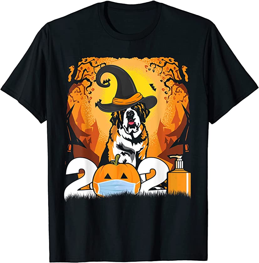 Dog Bernard Witch Hat Funny Halloween 2021 Puppy Lover T-Shirt