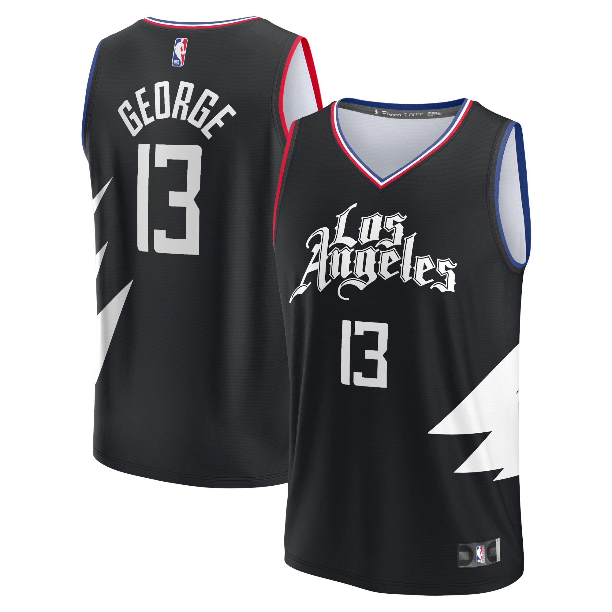 Paul George LA Clippers Youth 2021/22 Fast Break Player Jersey Black – Statement Edition