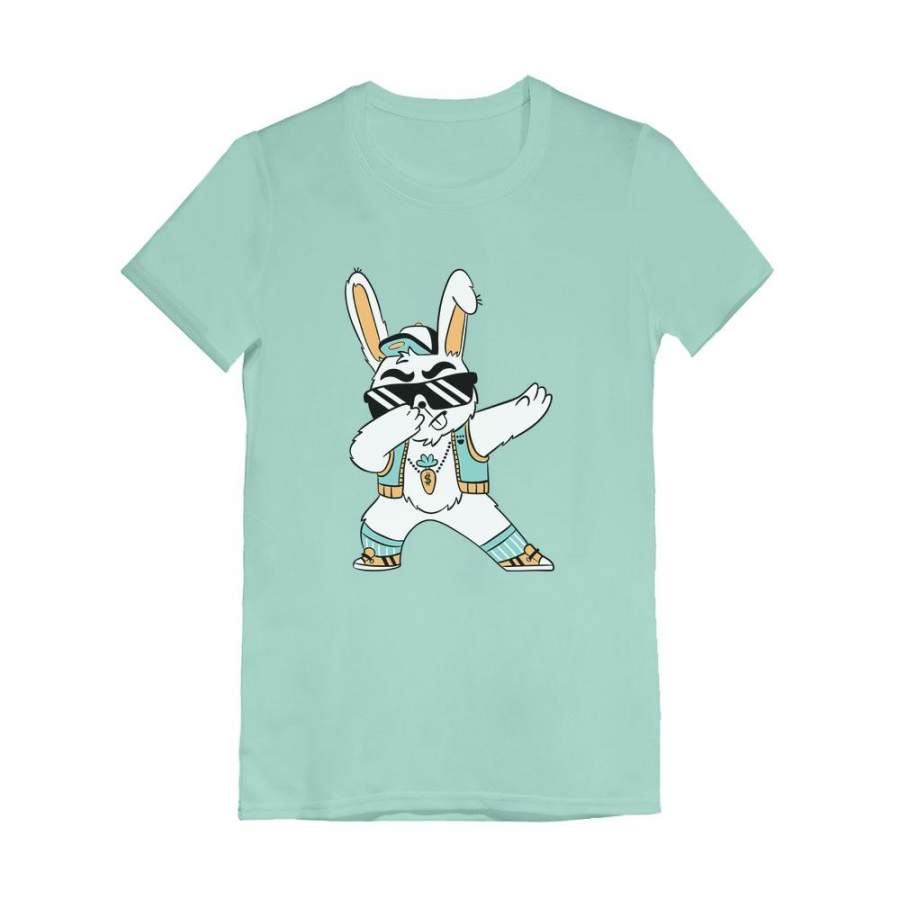 Dabbing Bunny Toddler Kids Girls’ Fitted T-Shirt