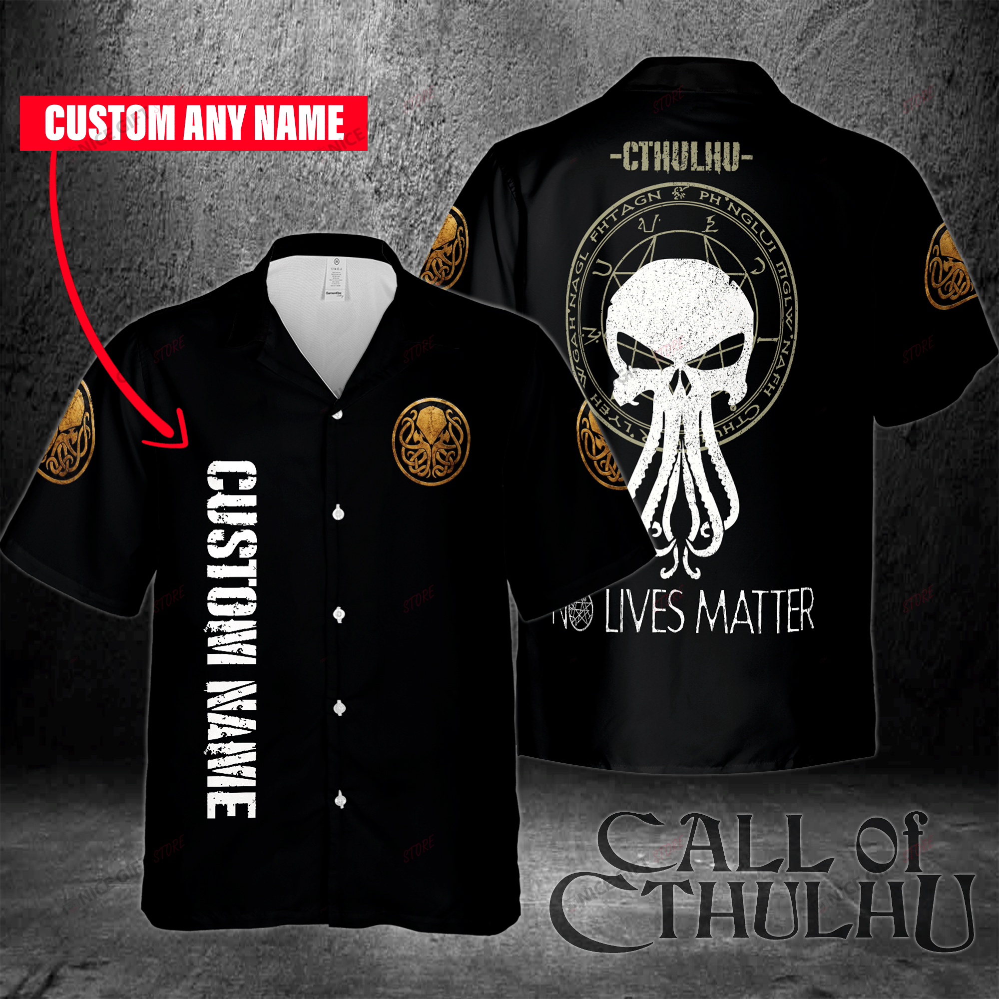 Cthulhu Custom Name Hawaiian 3D Shirt 3Hs-J9K5