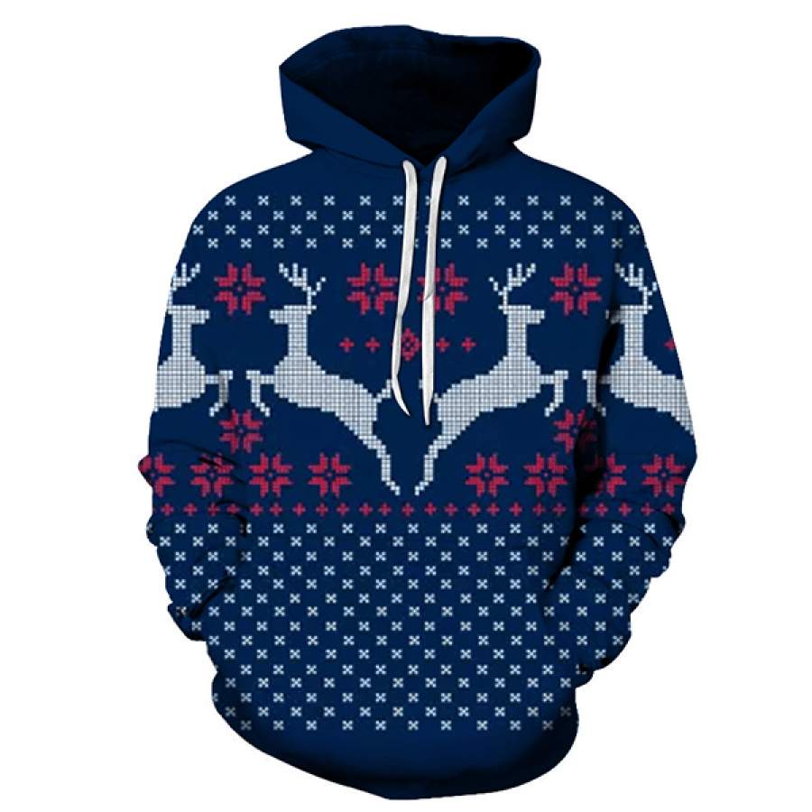 Oh My Deer Ugly Christmas Hoodie 3D All Over Print