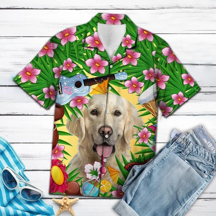 Cutest Golden Retriever Enjoy Summer Party Hawaii Dog Hawaii Shirt Ha4284