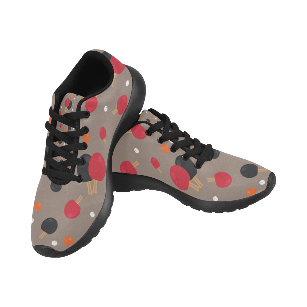 Ping Pong Pattern Black Sneakers for Women